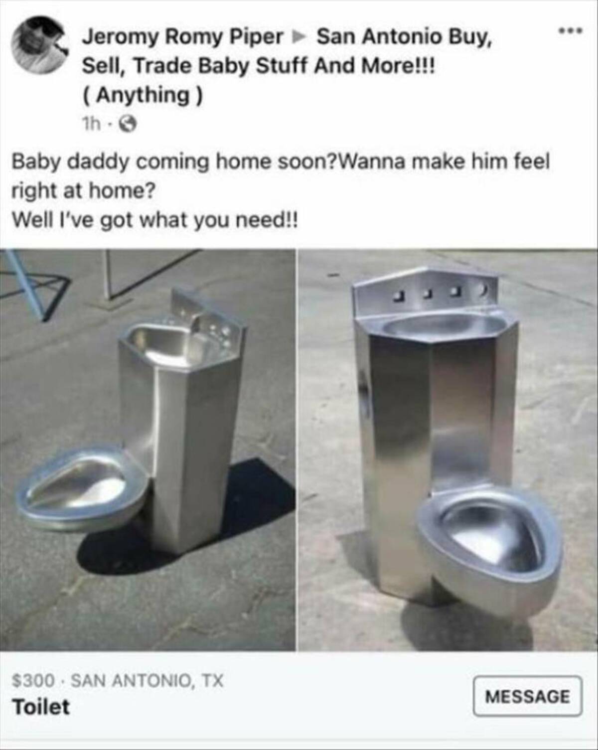 funny memes and cool pics - machine - Jeromy Romy Piper San Antonio Buy, Sell, Trade Baby Stuff And More!!! Anything 1h Baby daddy coming home soon?Wanna make him feel right at home? Well I've got what you need!! $300 San Antonio, Tx Toilet Message