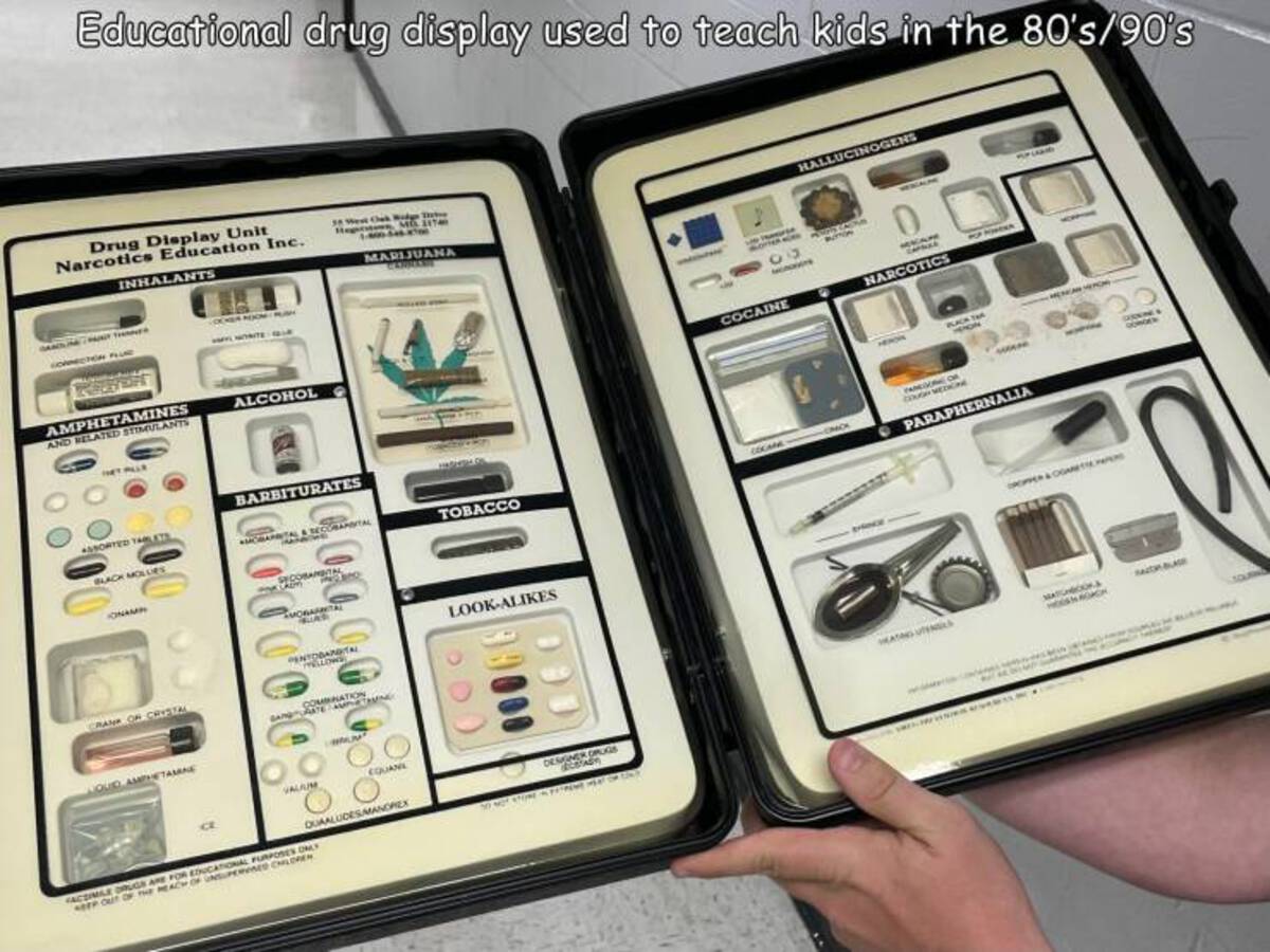 tablet computer - Educational drug display used to teach kids in the 80's90's Drug Display Unit Narcotics Education Inc. Inhalants Amphetamines And Related Stimulants Alcohol 38 West Oak Ridge Te M 117 Marijuana Barbiturates Assorted Tarlets Chantal & Sec