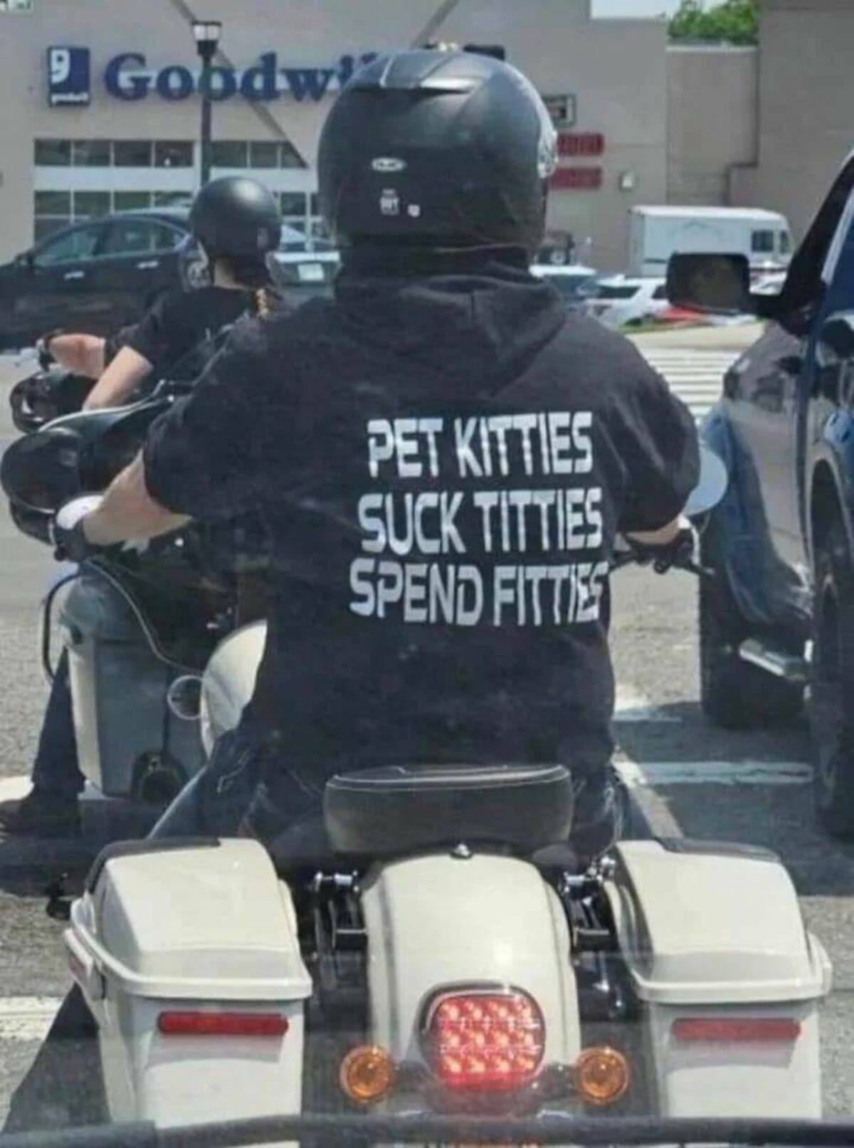 Internet meme - Goodw Pet Kitties Suck Titties Spend Fitties