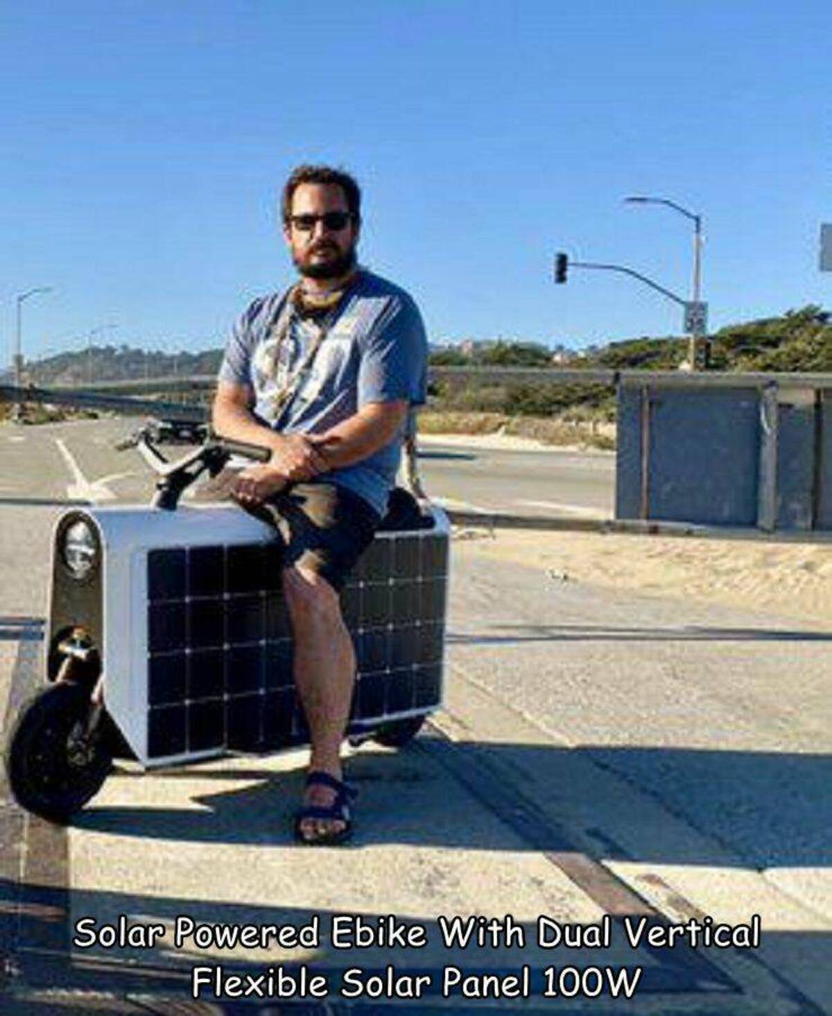 meyers manx - Solar Powered Ebike With Dual Vertical Flexible Solar Panel 100W