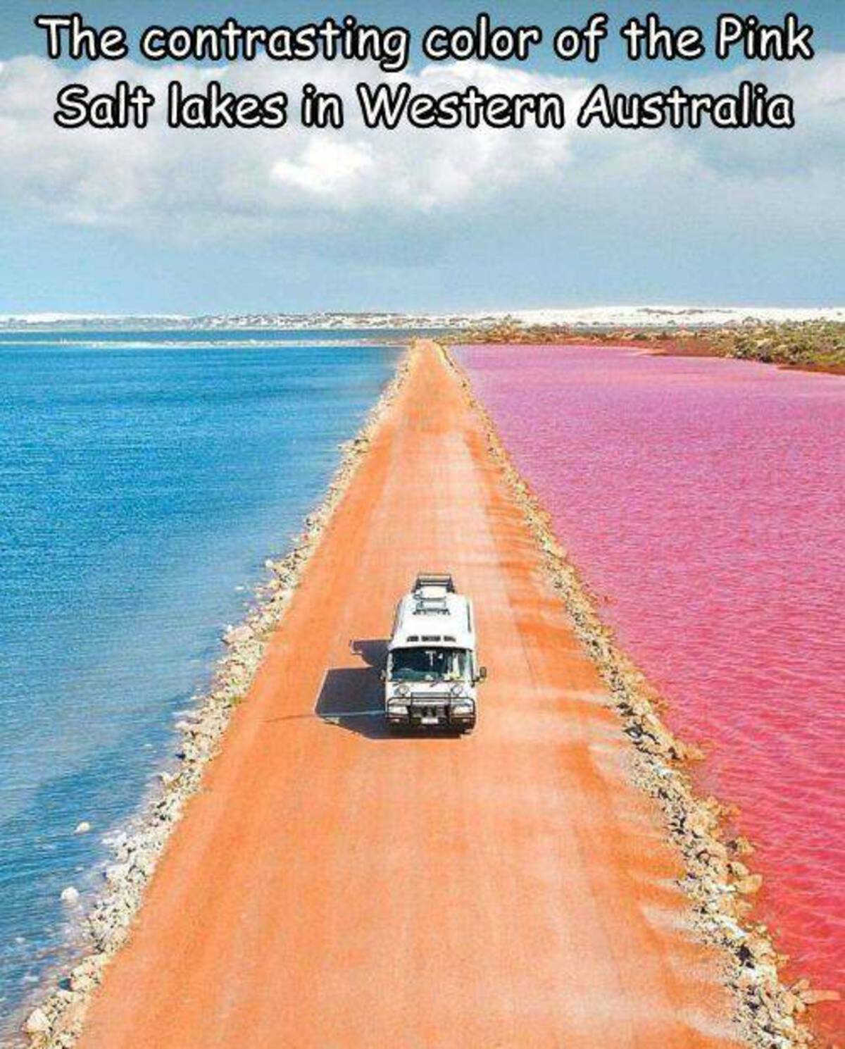 pink lake australien - The contrasting color of the Pink Salt lakes in Western Australia