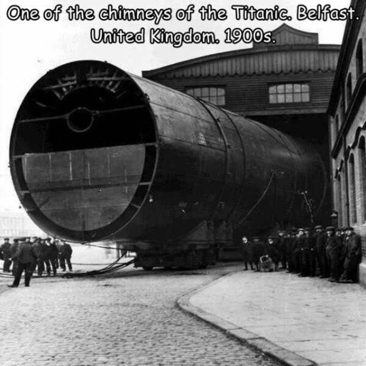 One of the chimneys of the Titanic. Belfast. United Kingdom. 1900s.