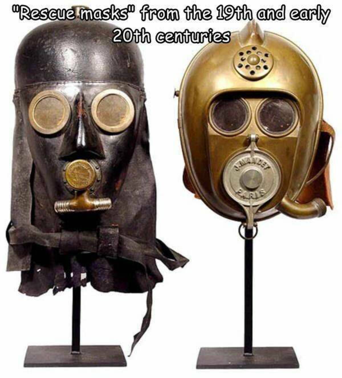 old firefighter gas mask - "Rescue masks" from the 19th and early 20th centuries