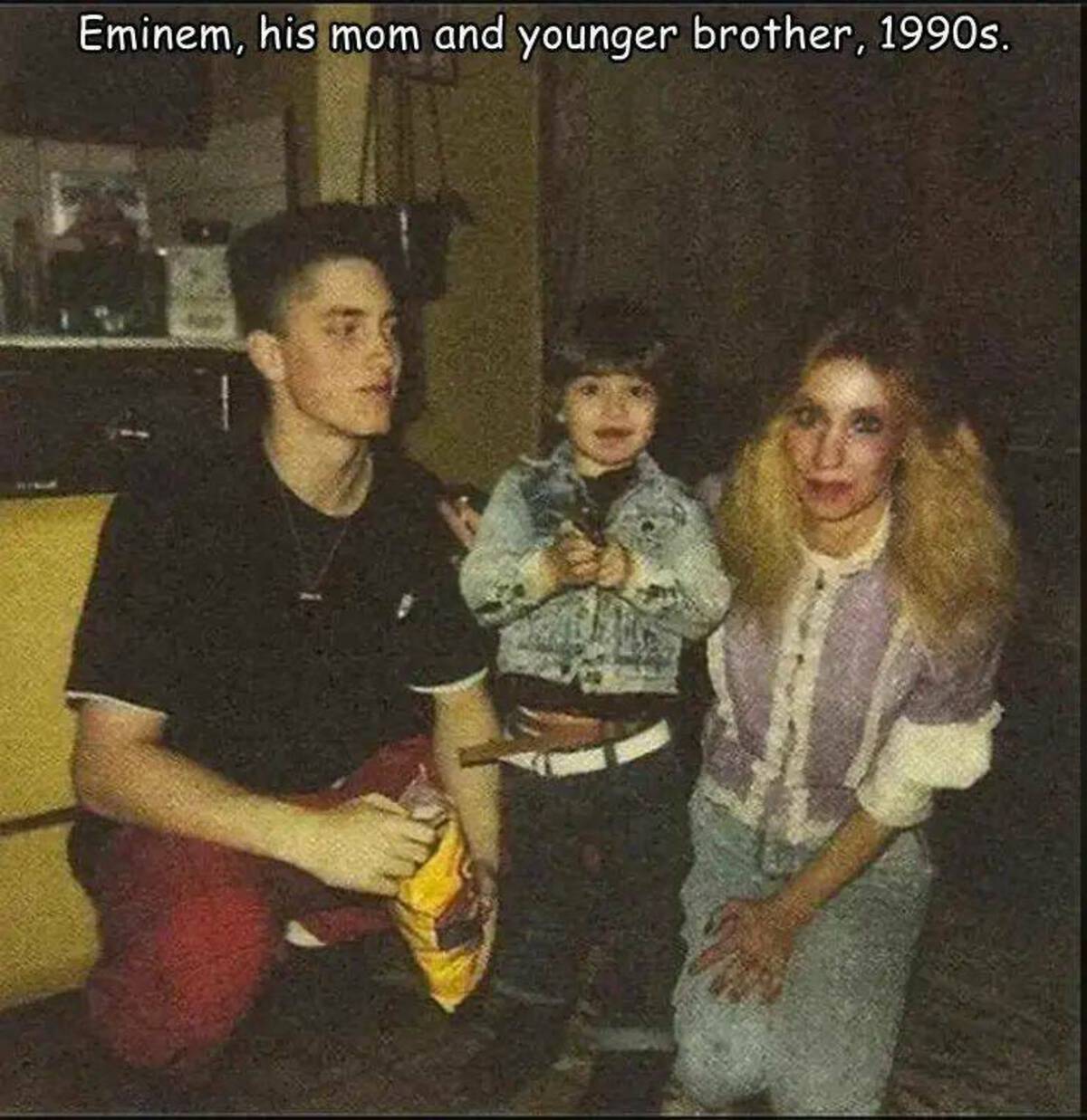 eminem biterphobia - Eminem, his mom and younger brother, 1990s.