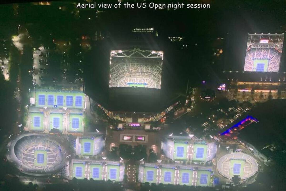 wide-body aircraft - Aerial view of the Us Open night session