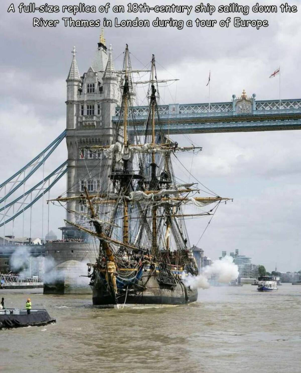 gothenburg ship london - A fullsize replica of an 18thcentury ship sailing down the River Thames in London during a tour of Europe