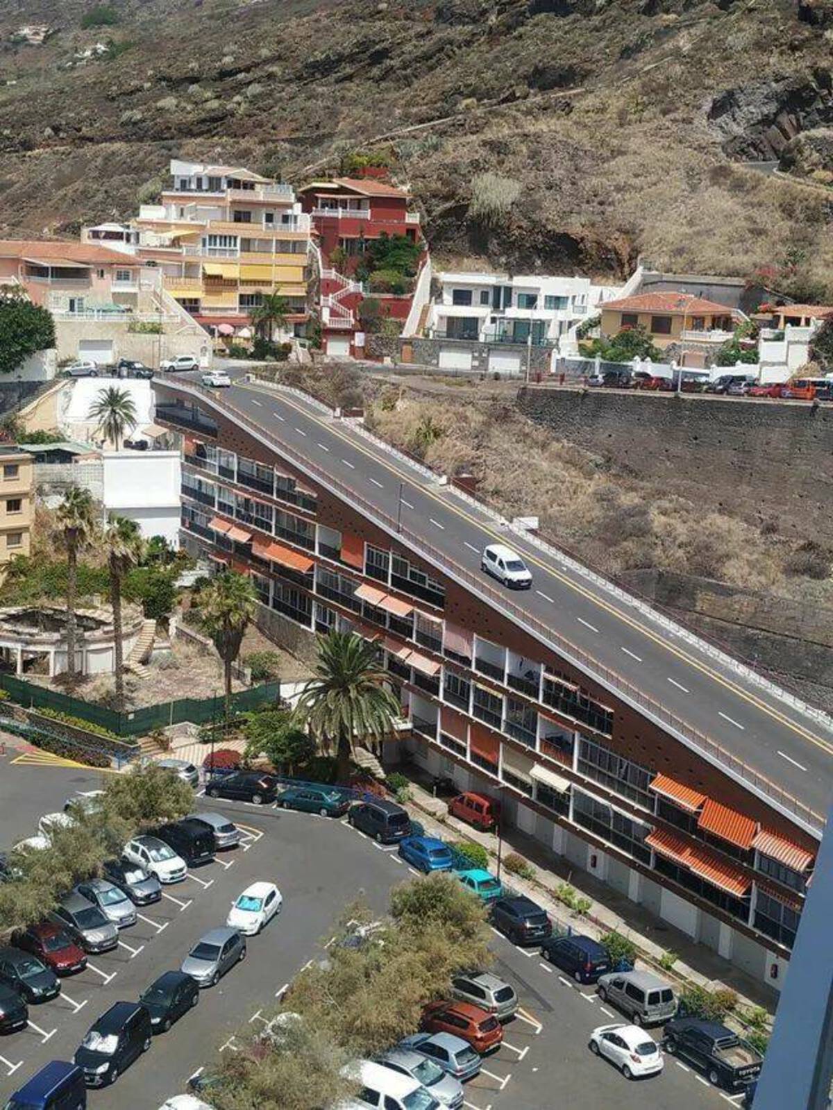 road above a building tenerife canary islands spain