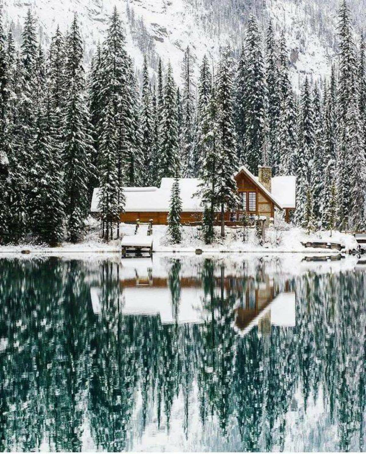 winter cabin in canada