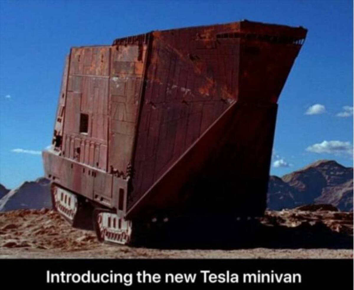 tesla cyber bus meme - Introducing the new Tesla minivan