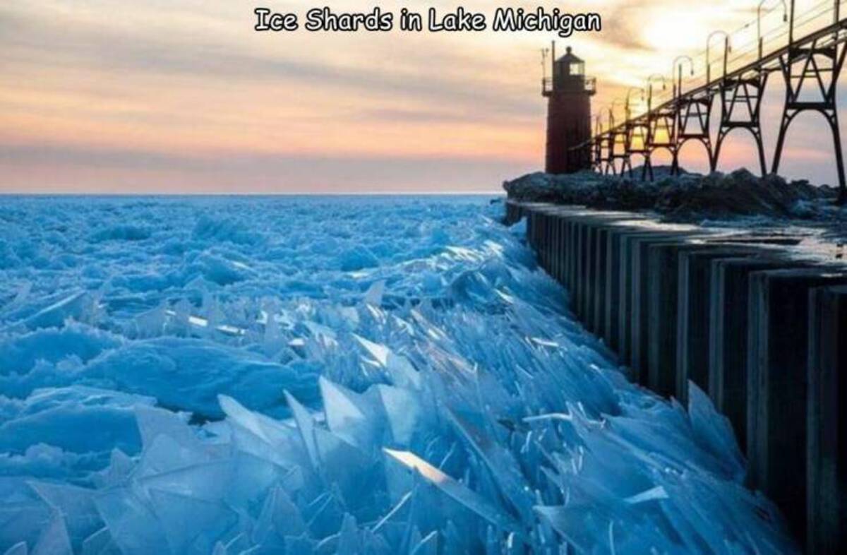 lake michigan glass shard ice - Ice Shards in Lake Michigan