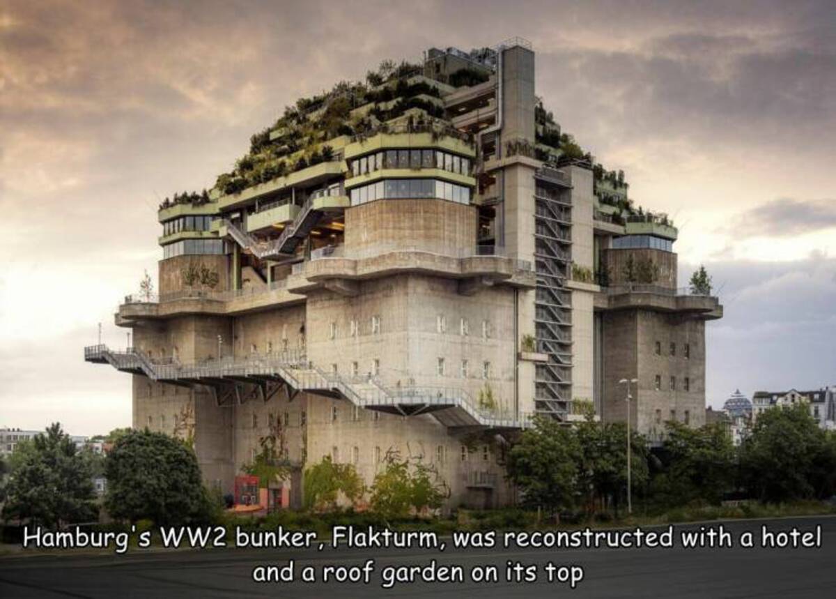 hamburg bunker - Hamburg's WW2 bunker, Flakturm, was reconstructed with a hotel and a roof garden on its top