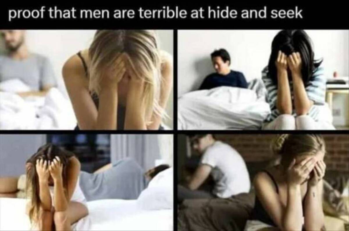 proof men suck at hide and seek - proof that men are terrible at hide and seek