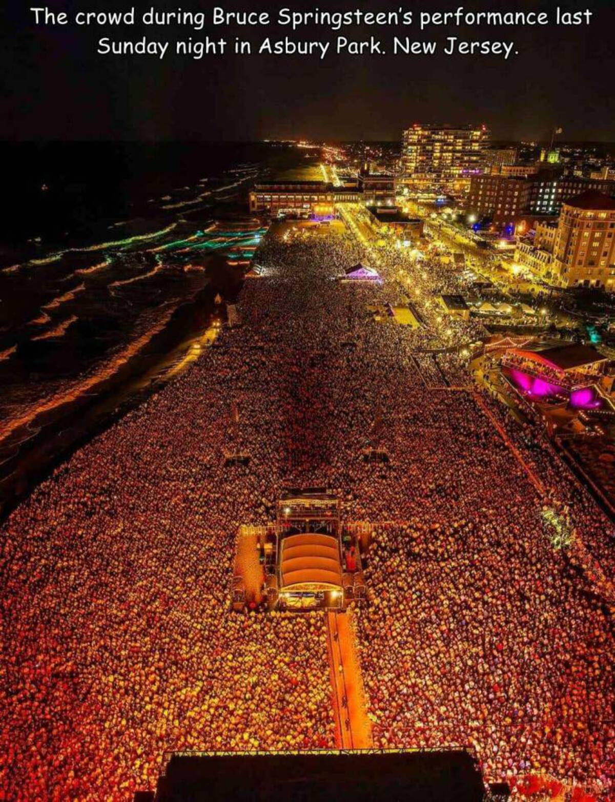 Bruce Springsteen - The crowd during Bruce Springsteen's performance last Sunday night in Asbury Park. New Jersey.