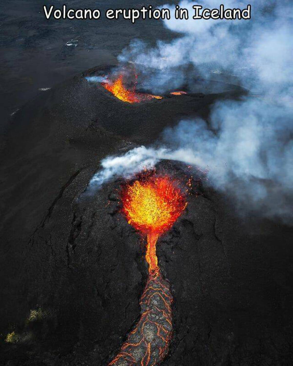 flame - Volcano eruption in Iceland