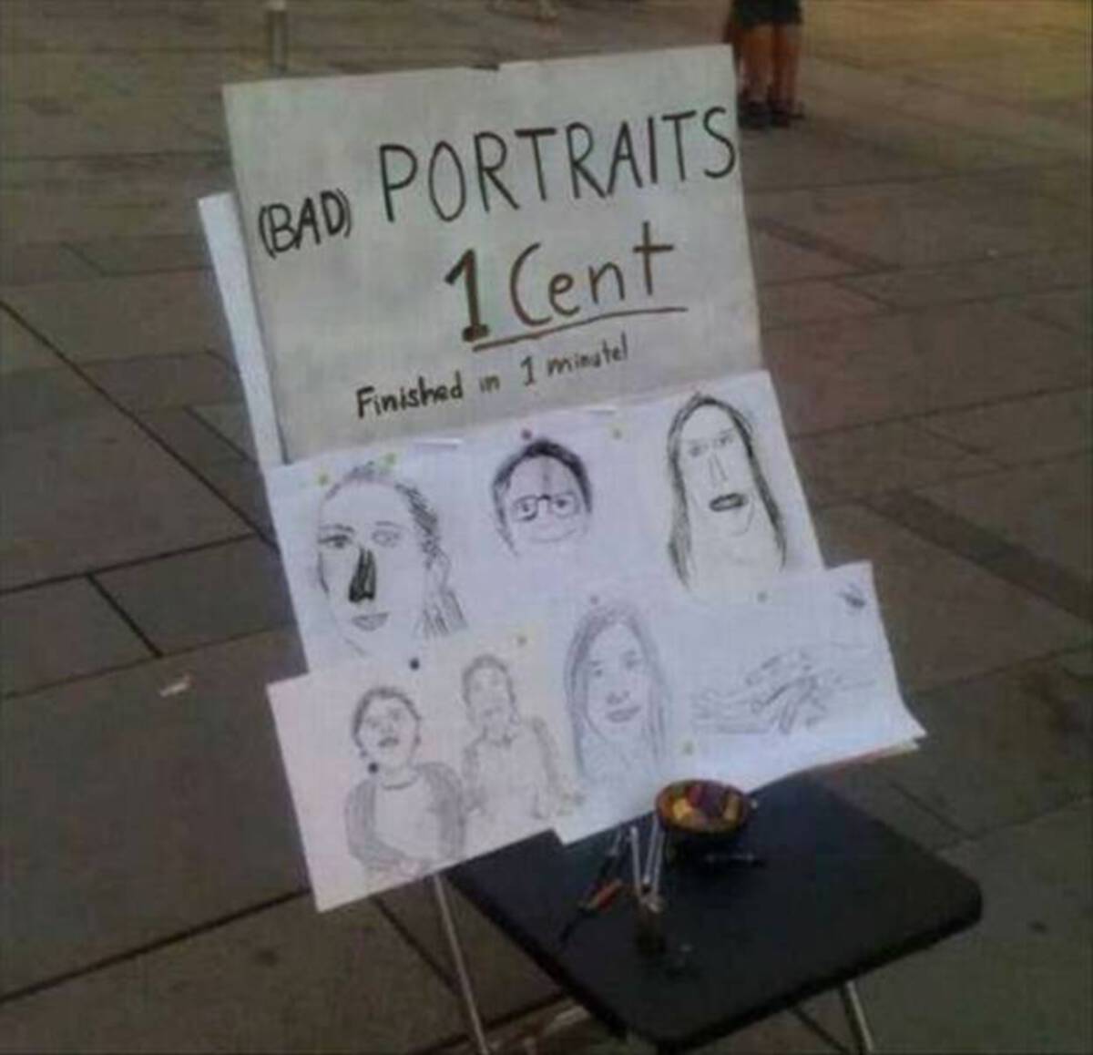 Drawing - Bad Portraits 1 Cent Finished in 1 minutel 975