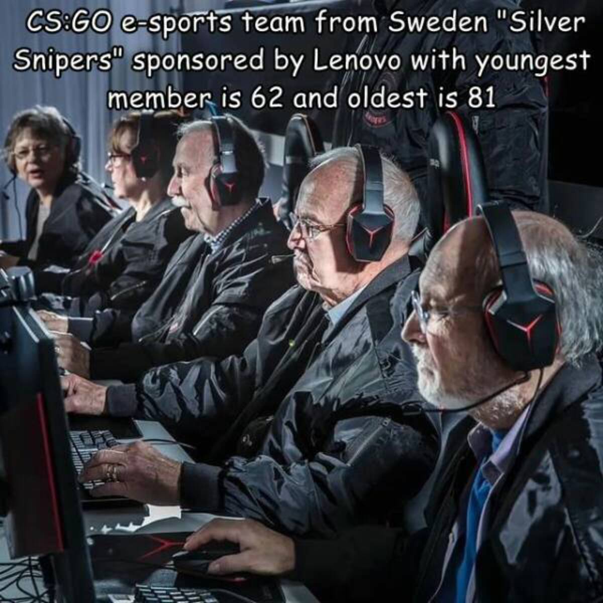 oldest csgo team - CsGo esports team from Sweden "Silver Snipers" sponsored by Lenovo with youngest member is 62 and oldest is 81