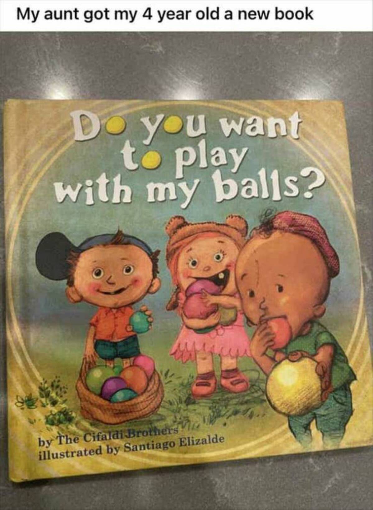 do you want to play with my balls childrens book - My aunt got my 4 year old a new book Do you want to play with my balls? by The Cifaldi Brothers illustrated by Santiago Elizalde