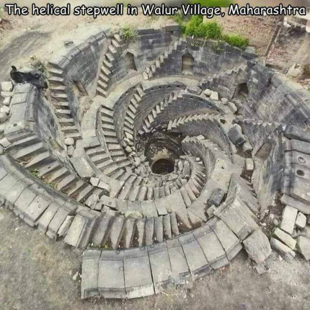 spiral - The helical stepwell in Walur Village, Maharashtra