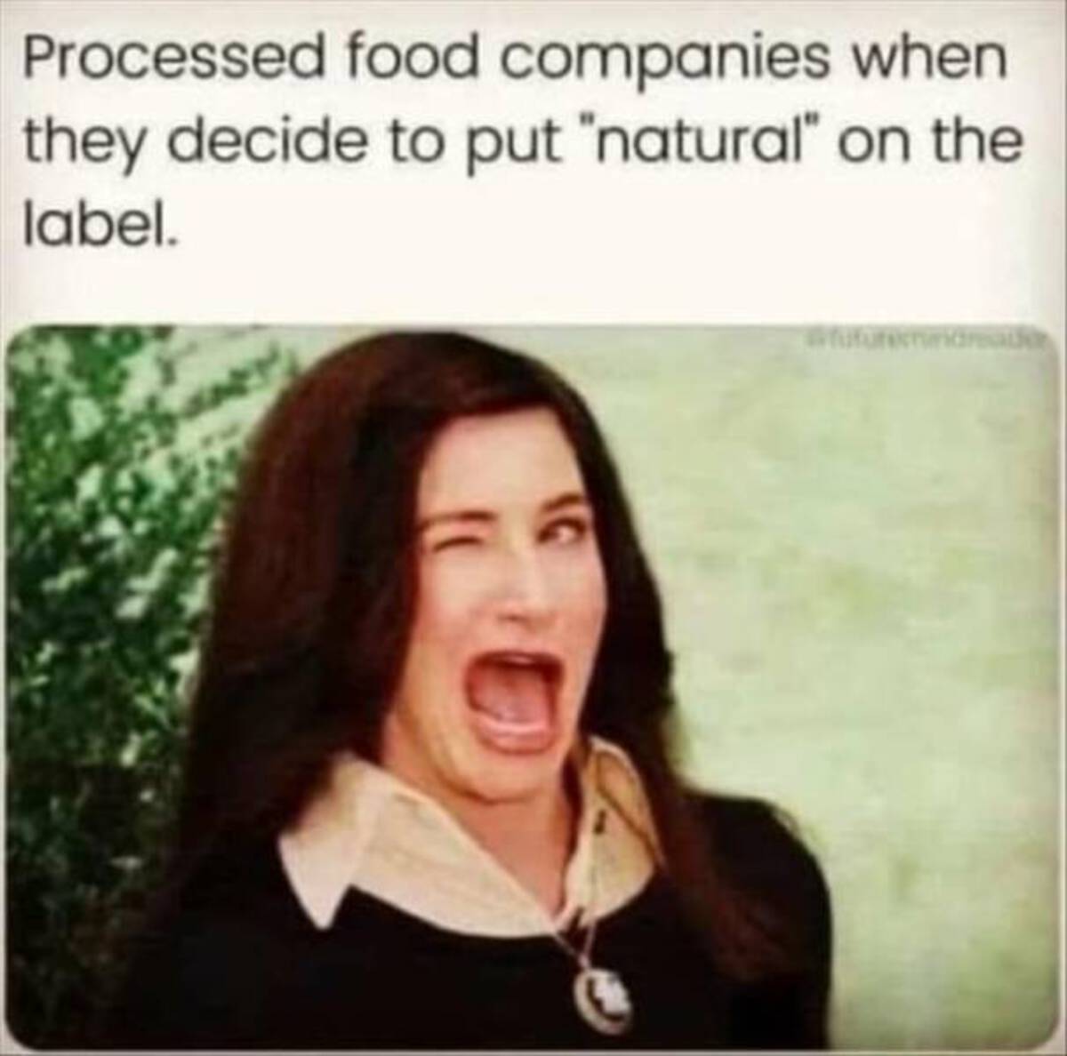 photo caption - Processed food companies when they decide to put "natural" on the label. Wufurerdreader