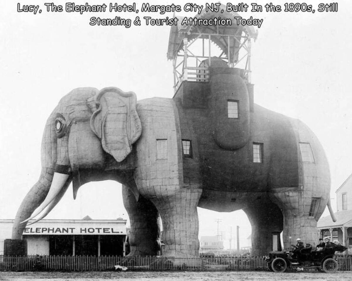 indian elephant - Lucy, The Elephant Hotel, Margate City Nj, Built In the 1890s, Still Standing & Tourist Attraction Today Elephant Hotel.