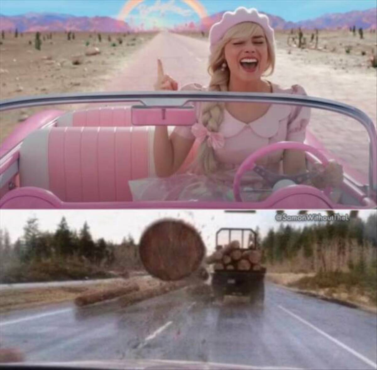 barbie car meme template - Samon Without Thel