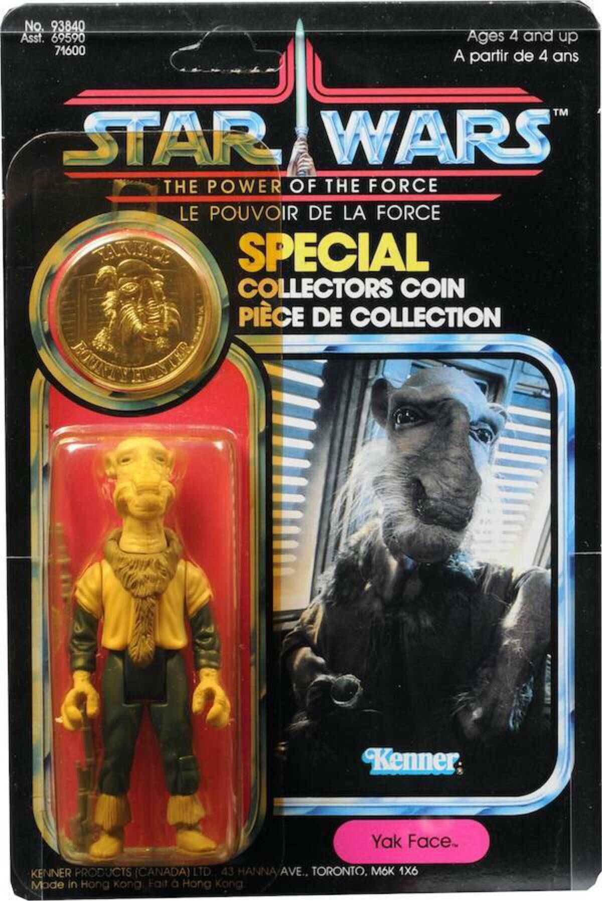 The Power of the Force Yak Face (1985)

 

Limited distribution in North America made the Power of the Force Yak Face a rare collectable. The 1985 action figure originally sold for $2.99 but went for $90,100 in 2012.