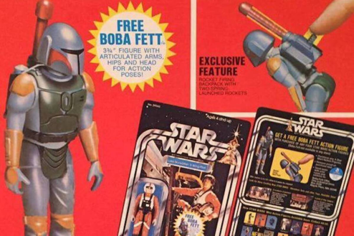 Rocket-Firing Boba Fett Prototype (1979)

 

Kenner made approximately 100 Rocket-Firing Boba Fett prototypes. Of those 100 prototypes, around 70 had an “L-slot” firing mechanism and the remaining 30 had a “J-slot” rocket firing mechanism (named for the backwards shape of the respective letters on their backs