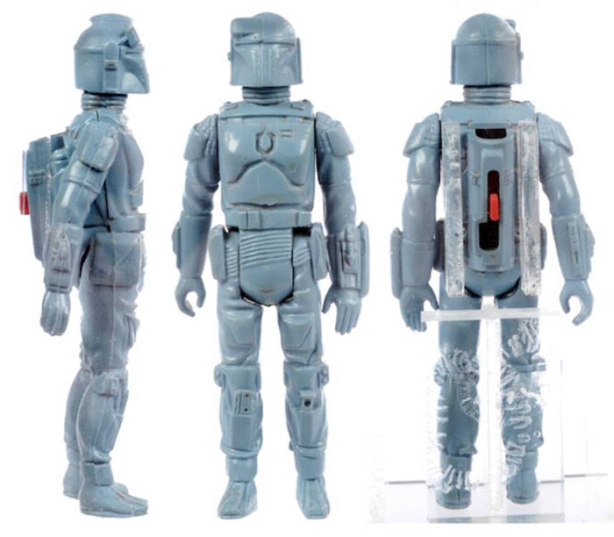 The action figures were meant to mailed out as a free bonus, but the figures were scrapped after one of Mattel’s rocket-firing Battlestar Galactica toys lead to the death of a child, causing concern that Boba Fett’s rocket was a choking hazard. 

As a result, the original Rocket-Firing Boba Fett prototypes were replaced with a different version (where the rocket-firing feature was glued shut), and the original prototypes were never mailed out.