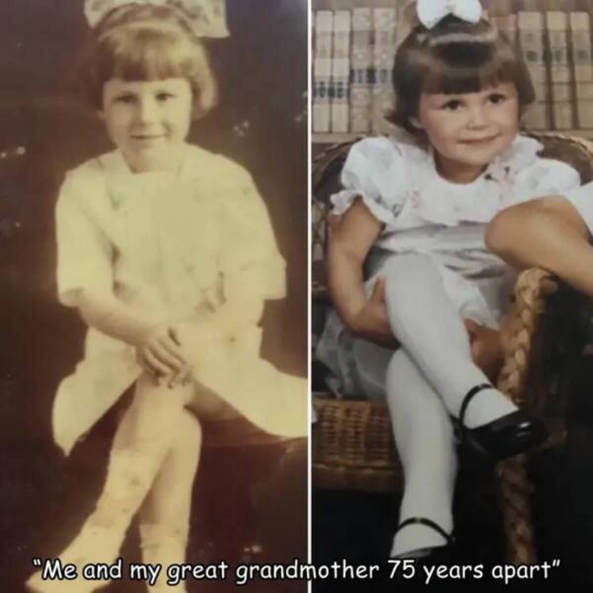 child - "Me and my great grandmother 75 years apart"