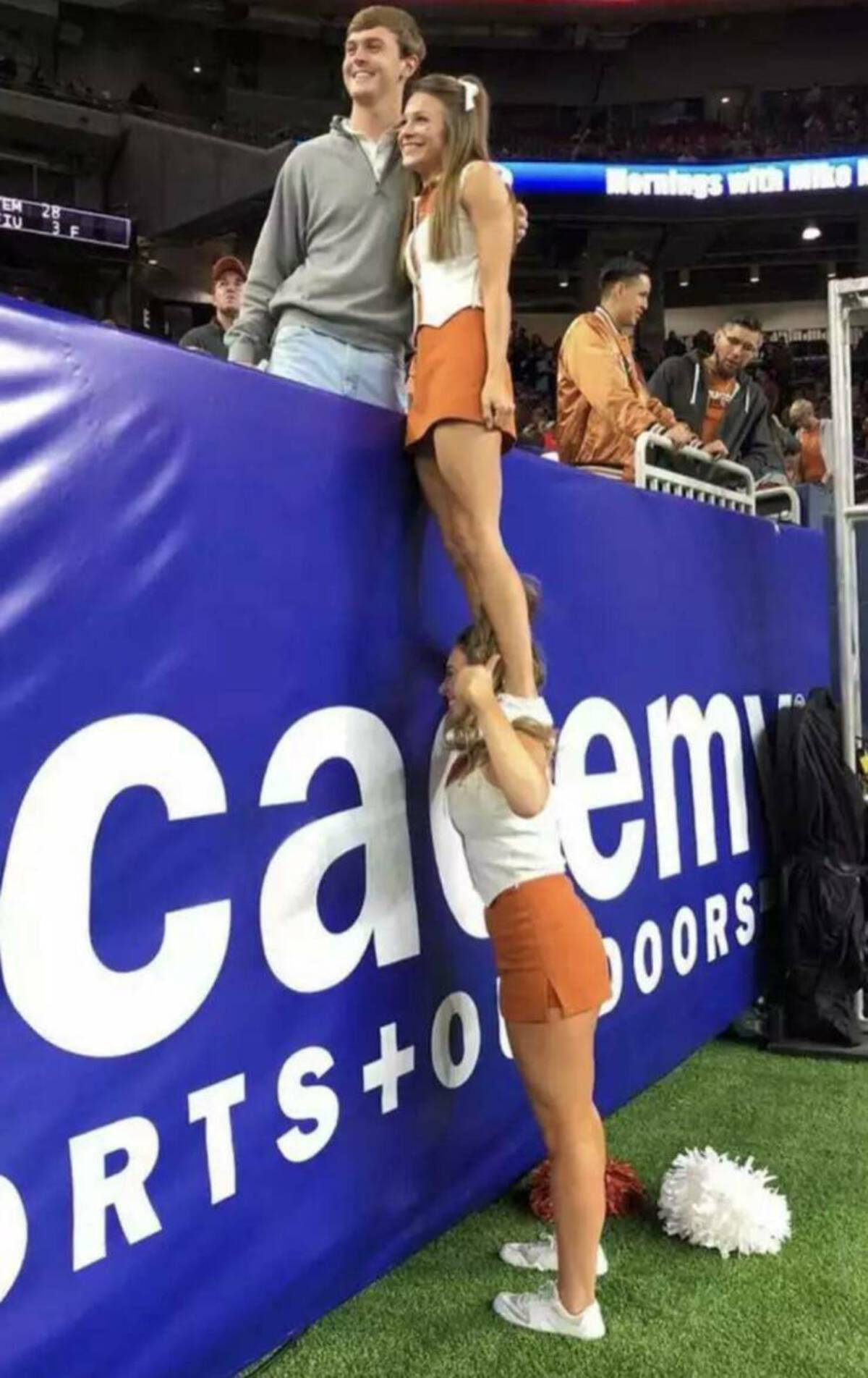 cheerleader standing on shoulders - Em 28 Tu 3F Mornings with Mike cadem RtsO Doors