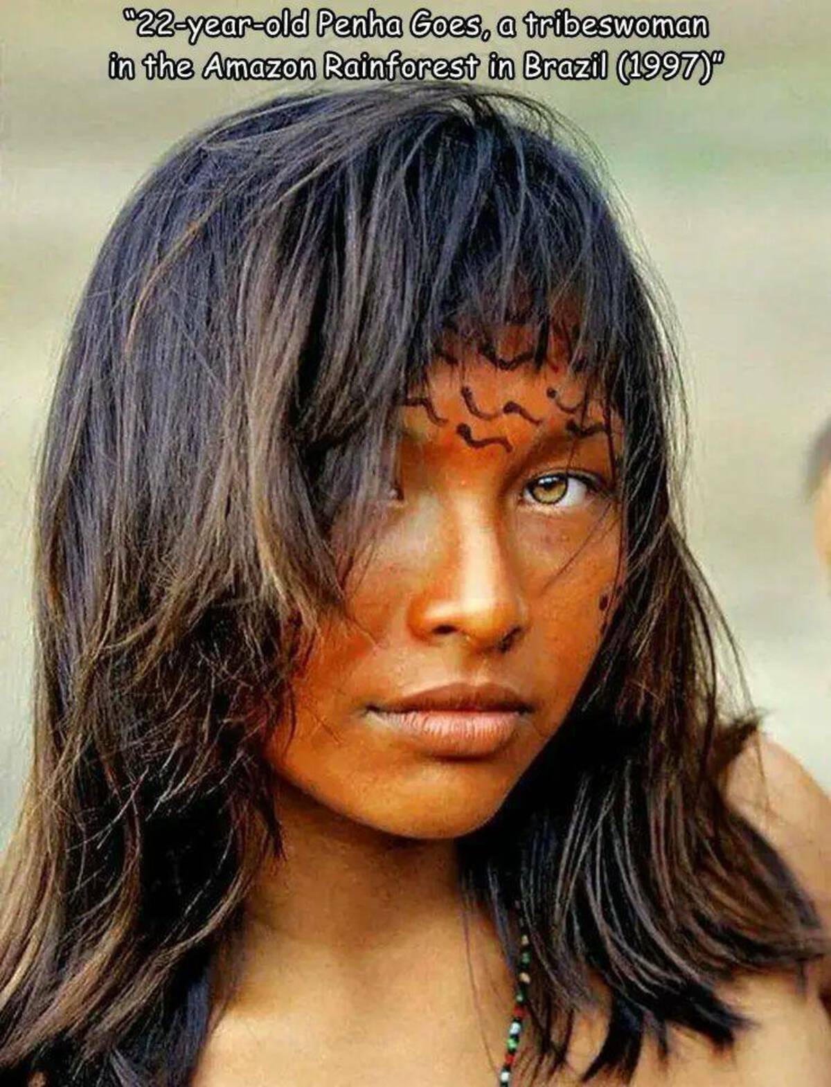 penha goes yanomami - "22yearold Penha Goes, a tribeswoman in the Amazon Rainforest in Brazil 1997"