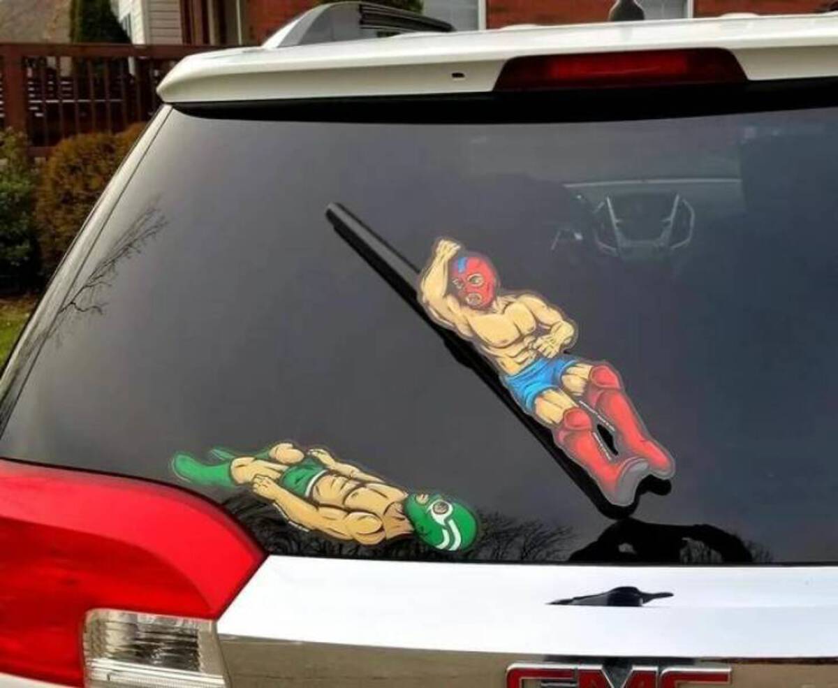 wrestling wiper stickers