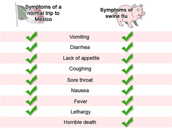 The similarities between a trip to Mexico and the swine flu