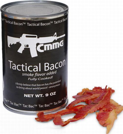 cmmg tactical bacon - Tactical Bacon 3 ucal Bacon Tactical Bacon Tactica 'con CmmG Tactical Bacon Smoke flavor added Fully Cooked! Firmly believe that bacon has the has the potent to bring about world pe Net Wt, 9 Oz