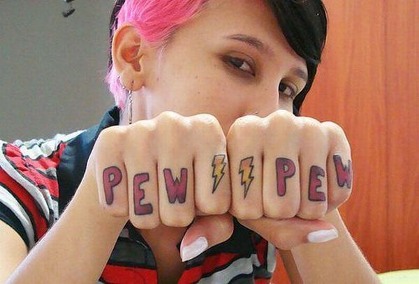 pew pew tattoo - Pew In
