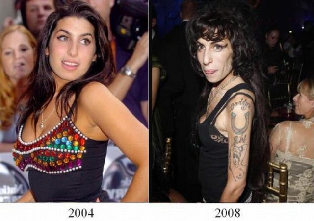 amy winehouse before and after drug abuse - 2004 2008