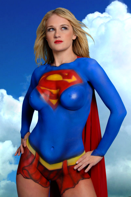 super woman body paint