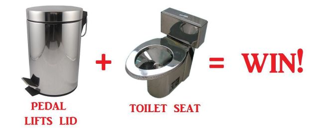 someone needs to invent - Win! Pedal Lifts Lid Toilet Seat