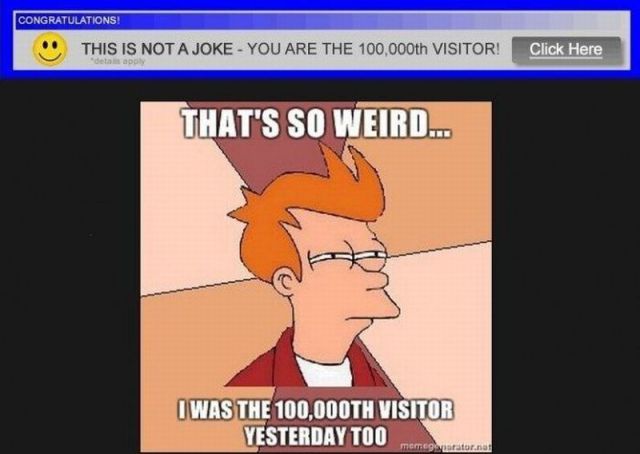 see what you did there - Congratulations! This Is Not Ajoke You Are The 100,000th Visitor! Click Here That'S So Weird... I Was The 100,000TH Visitor Yesterday Too merregaattor.net