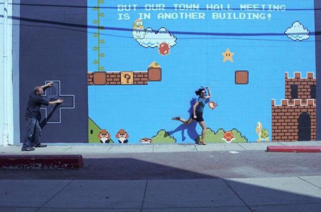 interactive mural art - Burton Hallmeeling In Another Building