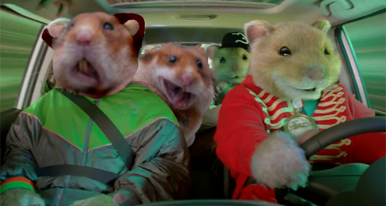 kia hamster driving car
