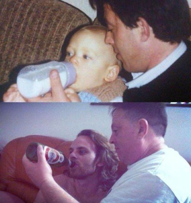 funny family then and now