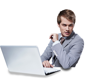 guy on computer png