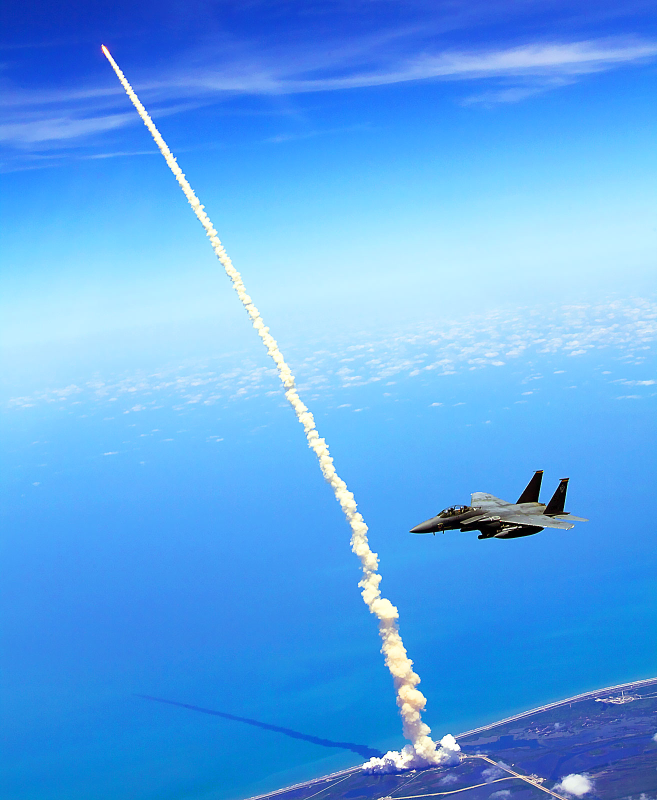 space shuttle launch from space