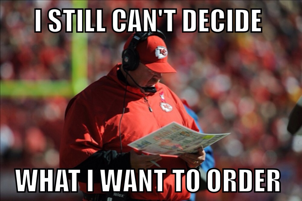 andy reid kfc meme - I Still Can'T Decide What I Want To Order