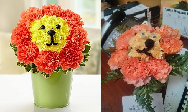 Flowers Purchased Online,  Website Pic  Vs. Reality