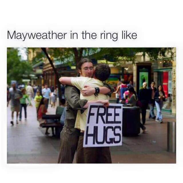 hug free - Mayweather in the ring Tace