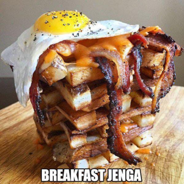 crazy food concoctions - Breakfastjenga