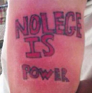 noledge is power tattoo