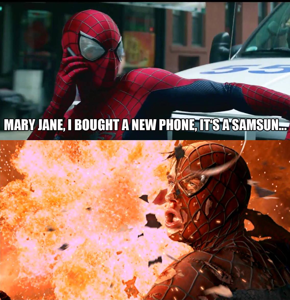 memes - spiderman samsung meme - Mary Jane, I Bought A New Phone, It'S A Samsun...